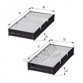 Филтър купе с активен въглен HENGST E3909LC-2