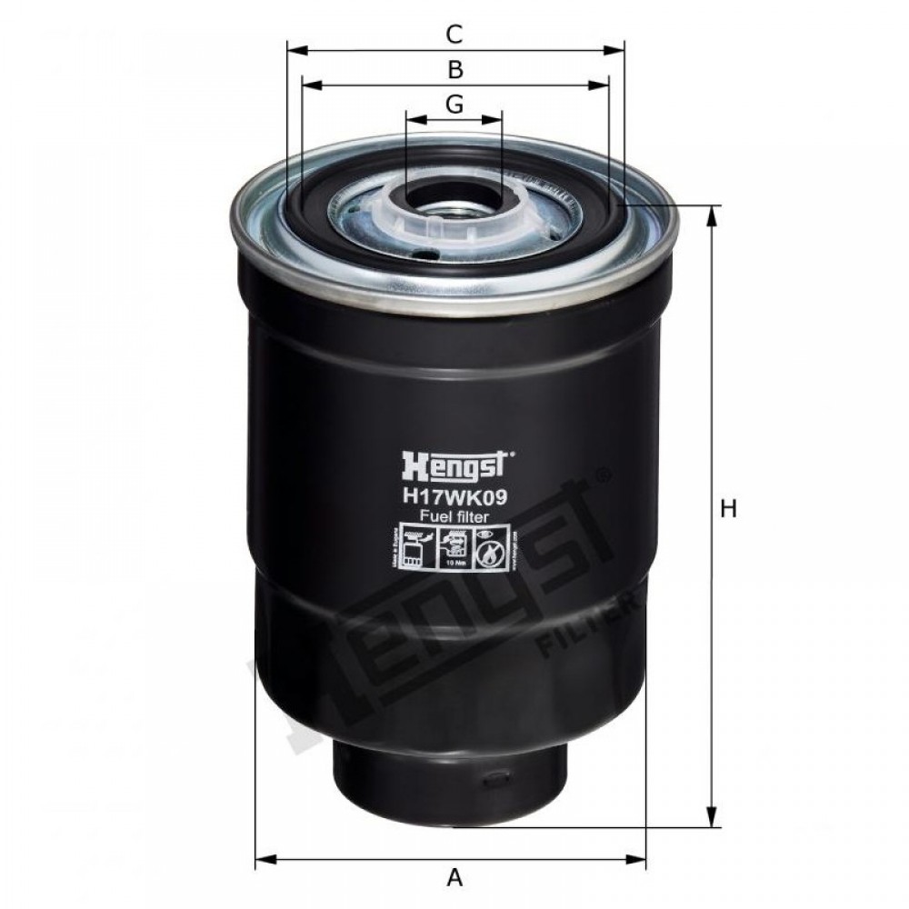 Горивен филтър HENGST H17WK09