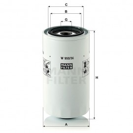 Маслен филтър Mann-Filter W 950/36