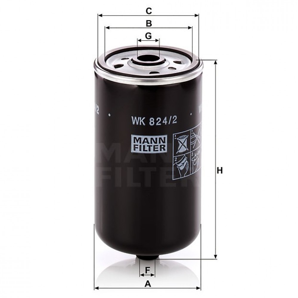 Горивен филтър Mann-Filter WK 824/2
