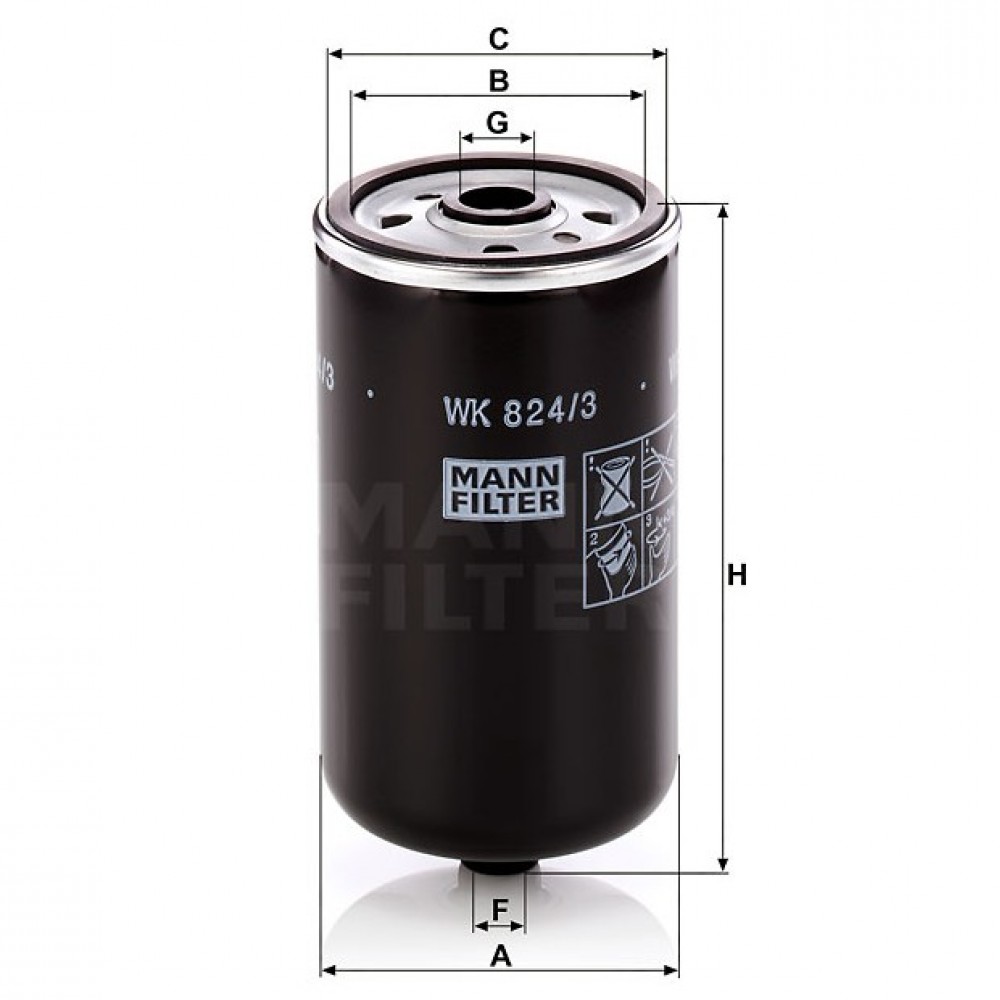 Горивен филтър Mann-Filter WK 824/3