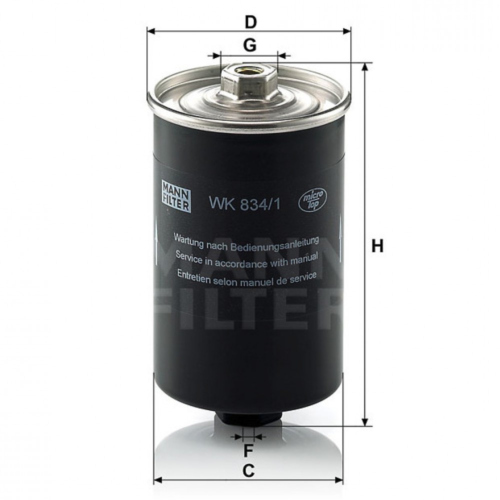 Горивен филтър Mann-Filter WK 834/1