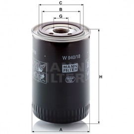 Маслен филтър Mann-Filter W 940/18