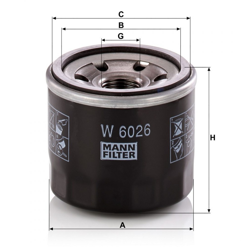 Маслен филтър Mann-Filter W 6026
