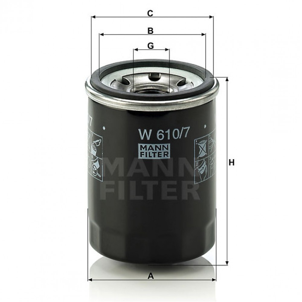 Маслен филтър Mann-Filter W 610/7