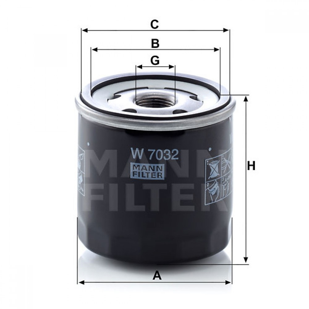 Маслен филтър Mann-Filter W 7032