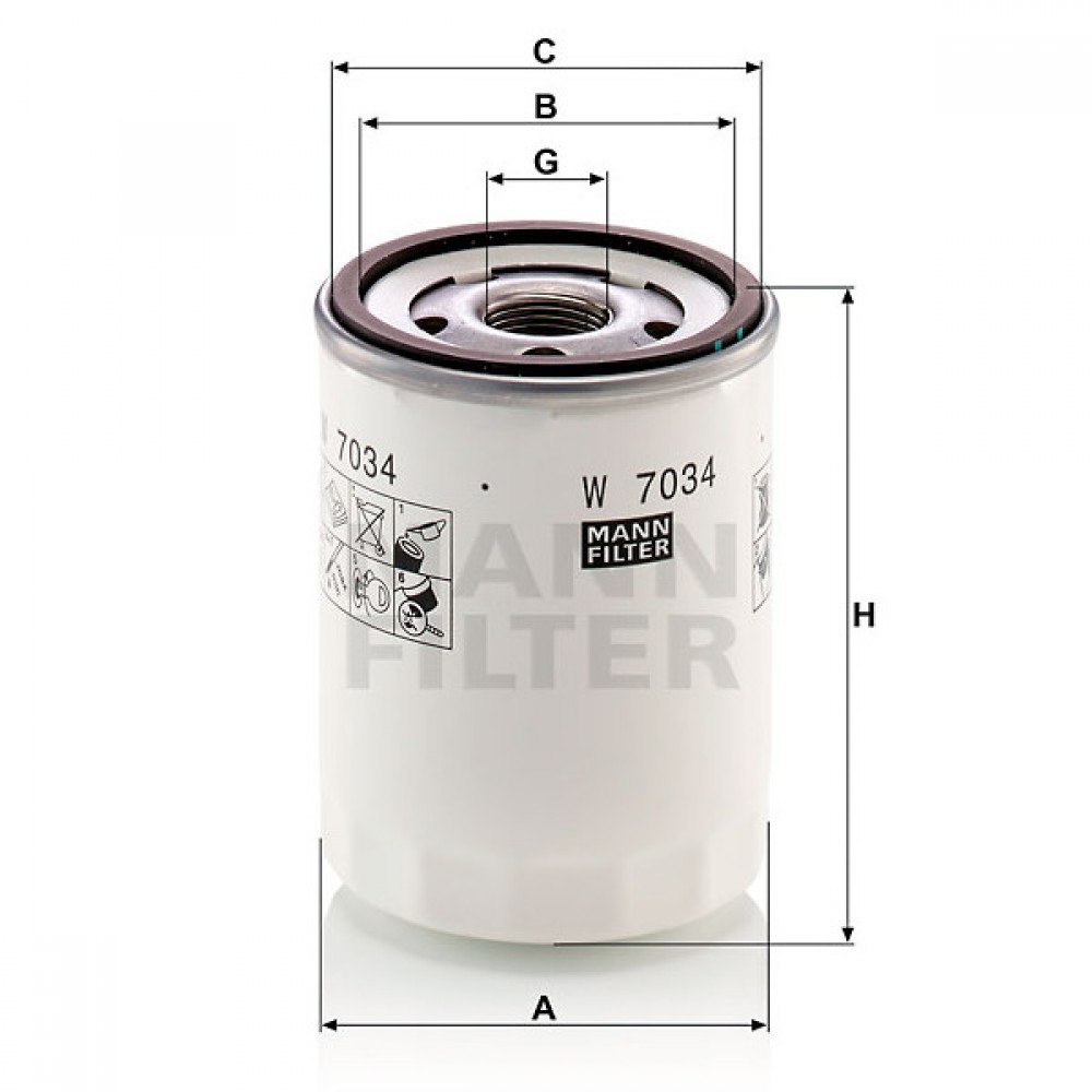 Маслен филтър Mann-Filter W 7034