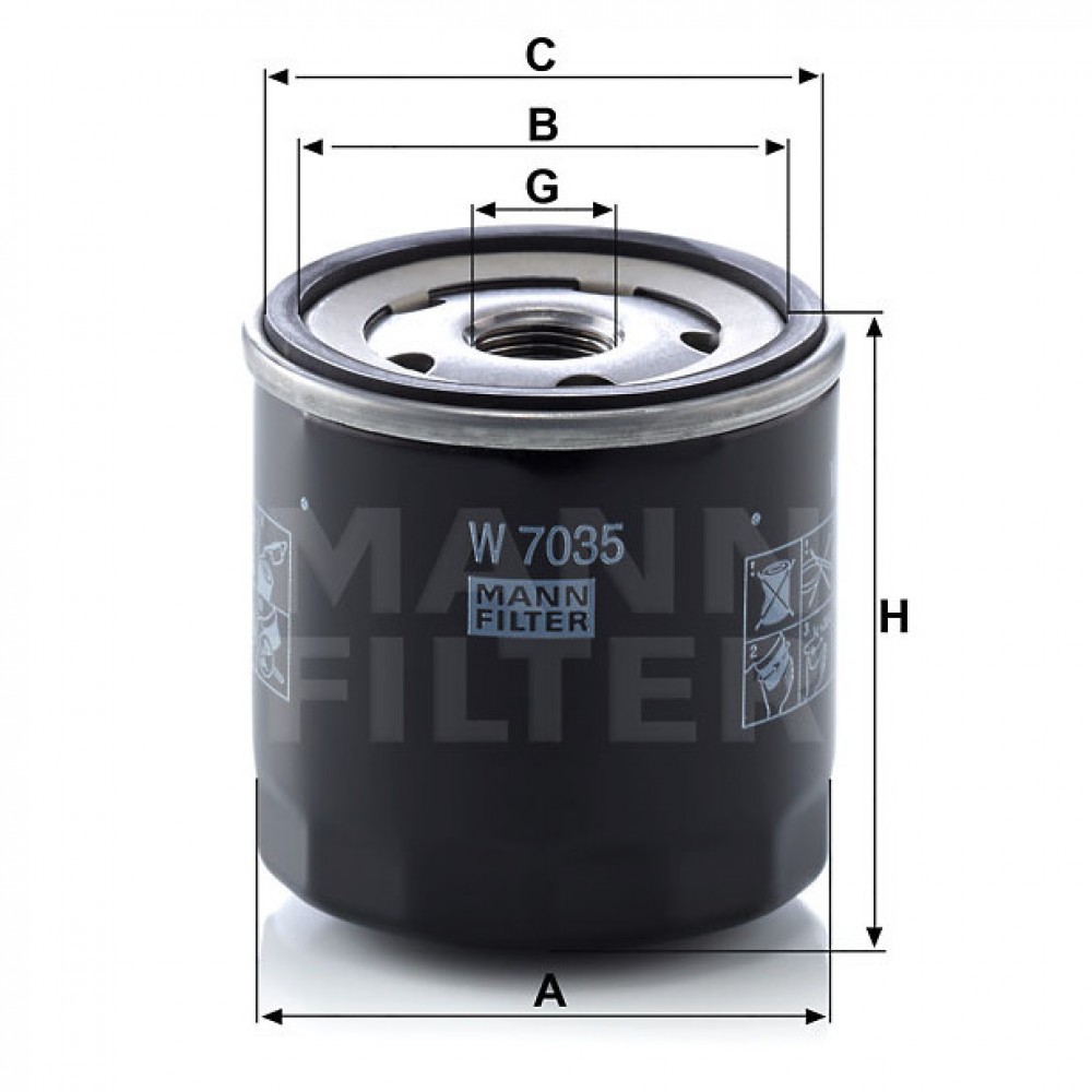 Маслен филтър Mann-Filter W 7035