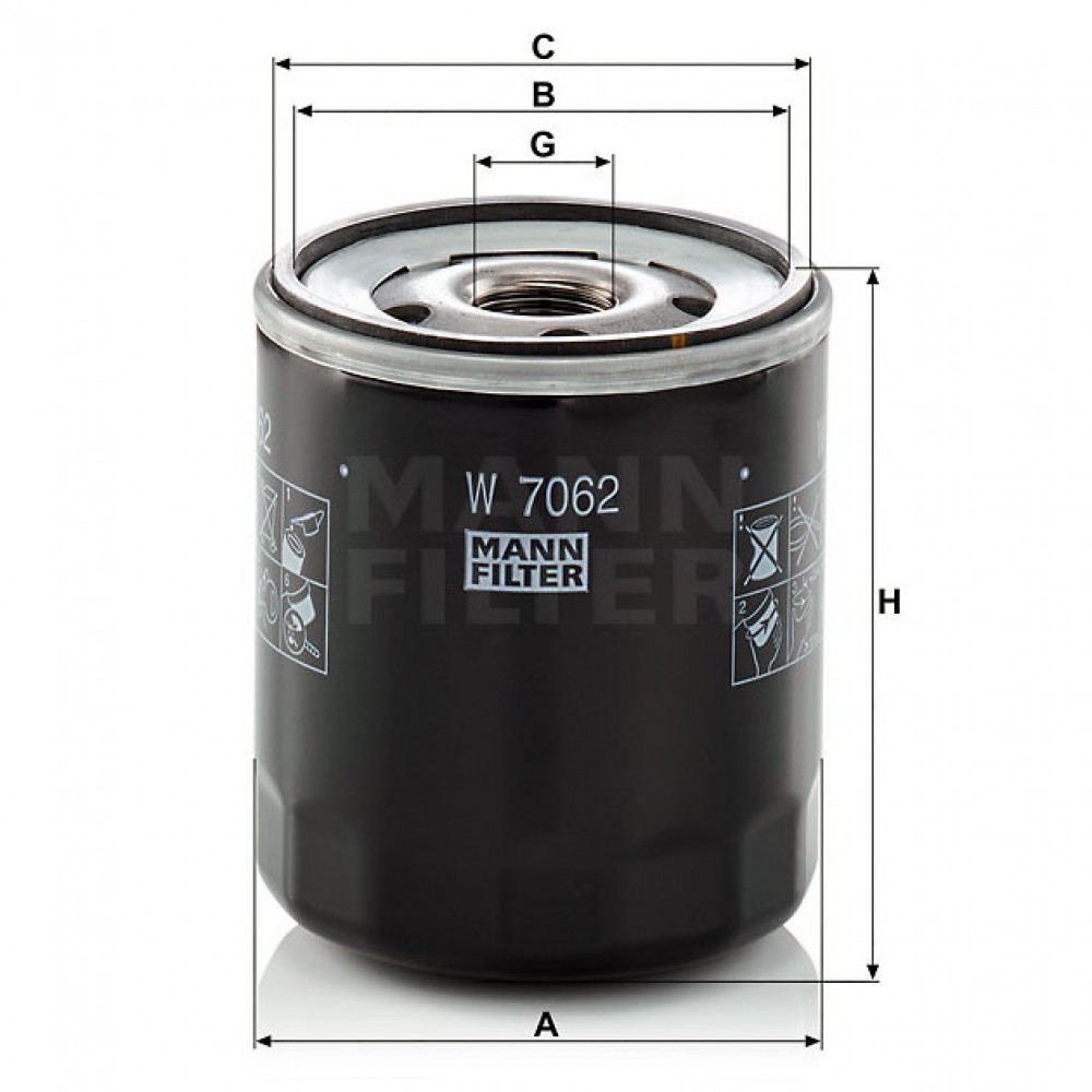 Маслен филтър Mann-Filter W 7062