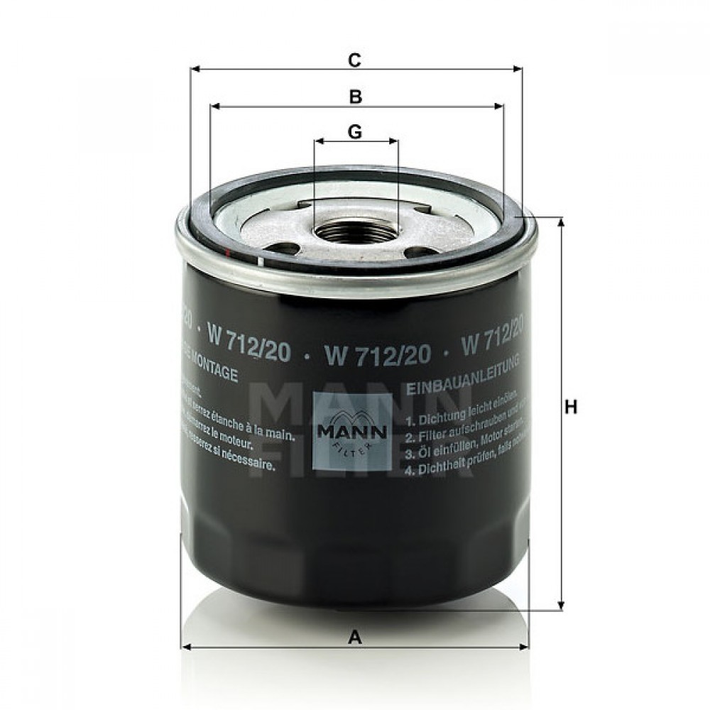 Маслен филтър Mann-Filter W 712/20