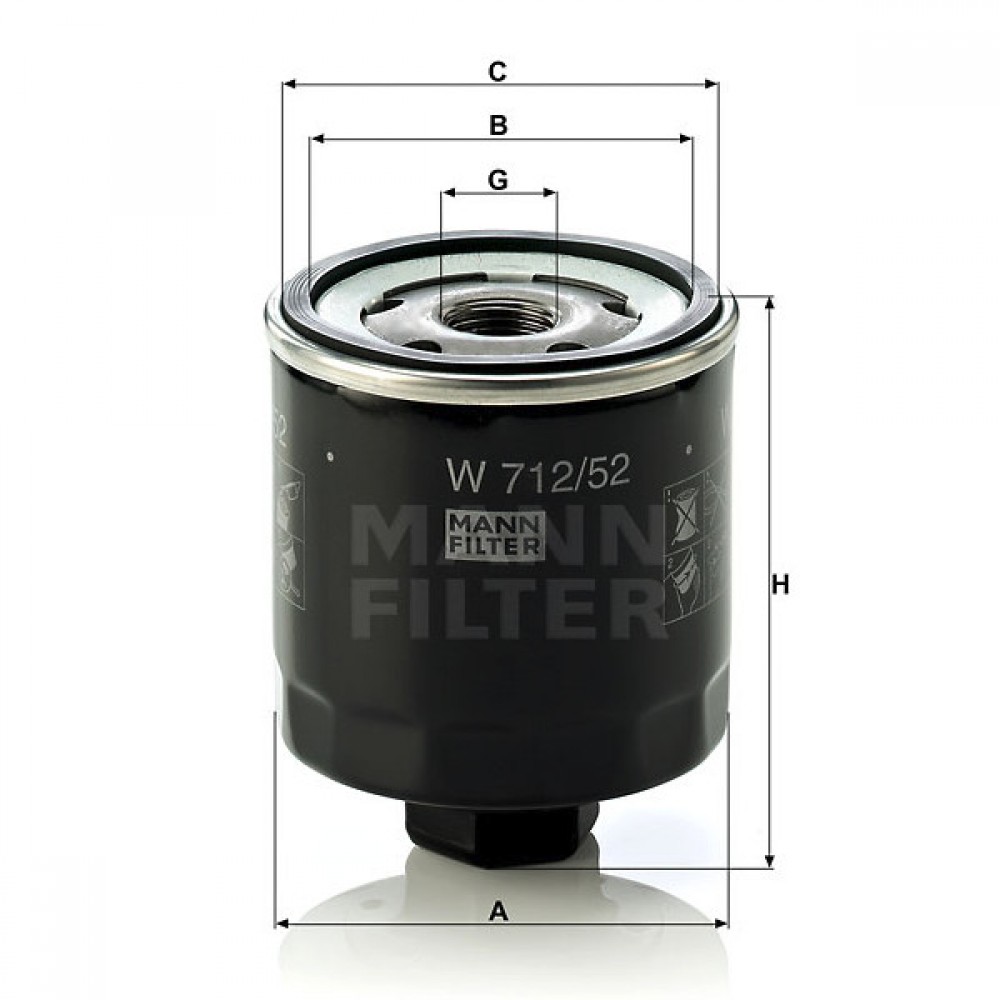 Маслен филтър Mann-Filter W 712/52
