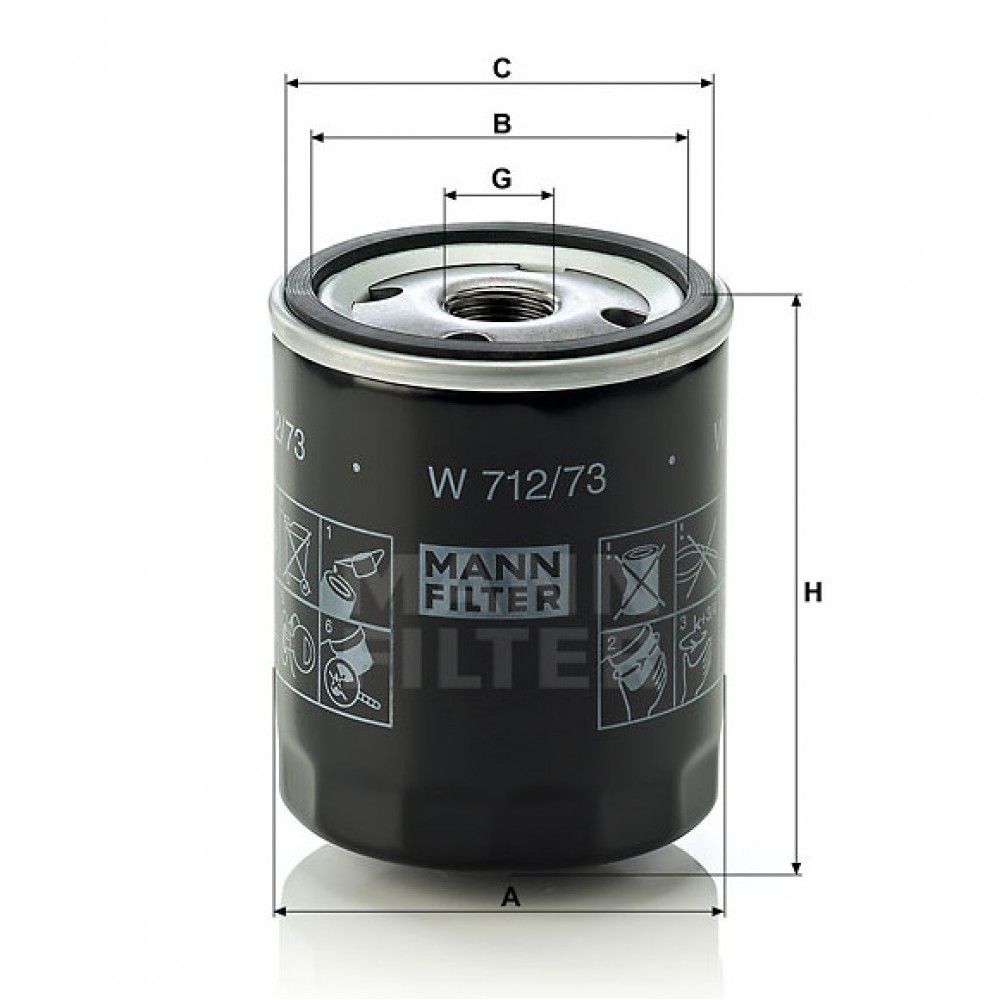 Маслен филтър Mann-Filter W 712/73