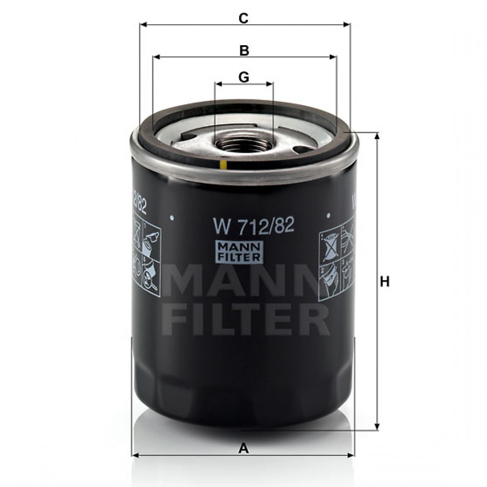 Маслен филтър Mann-Filter W 712/82