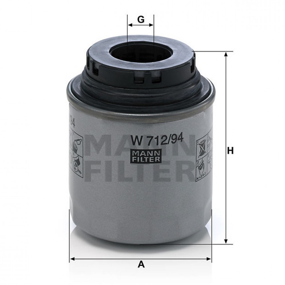 Маслен филтър Mann-Filter W 712/94