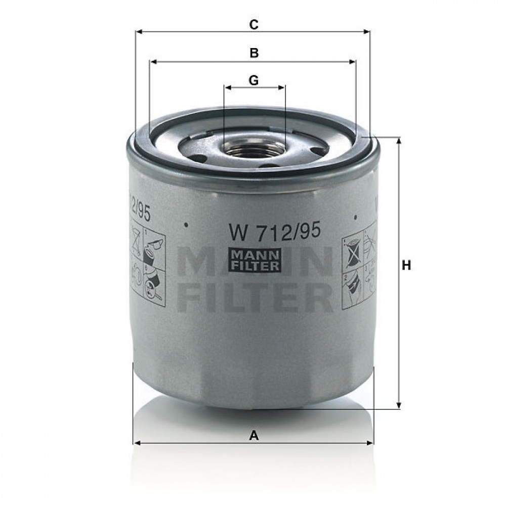 Маслен филтър Mann-Filter W 712/95