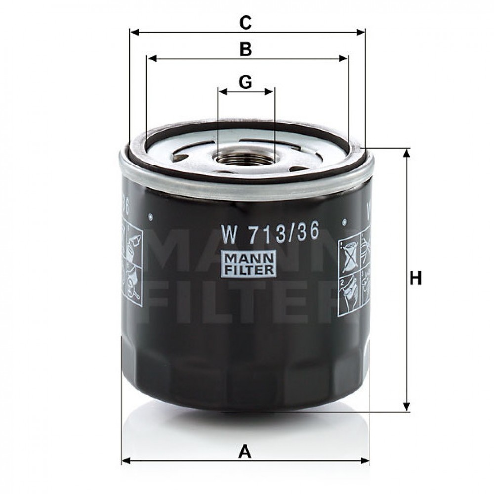 Маслен филтър Mann-Filter W 713/36