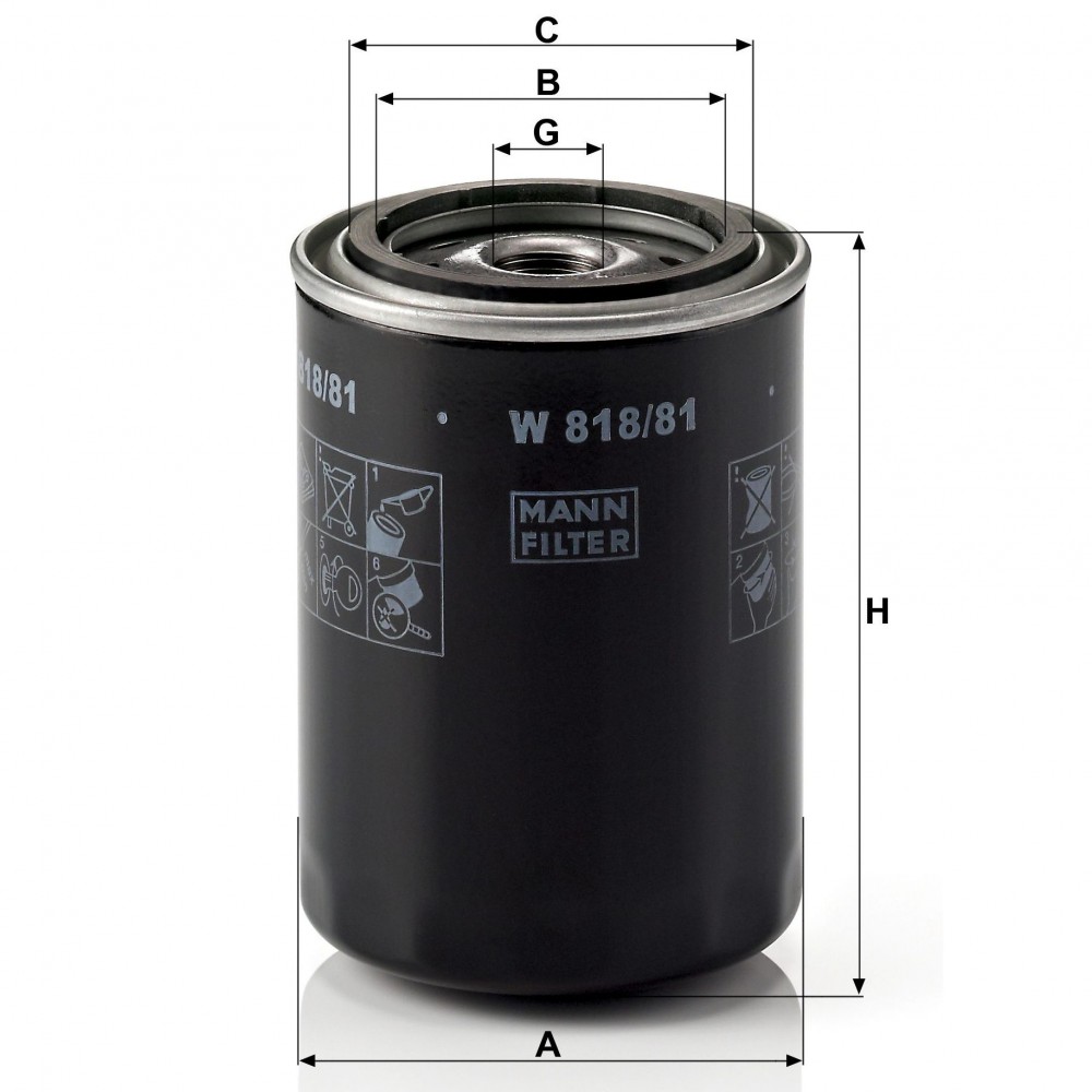Маслен филтър Mann-Filter W 818/81