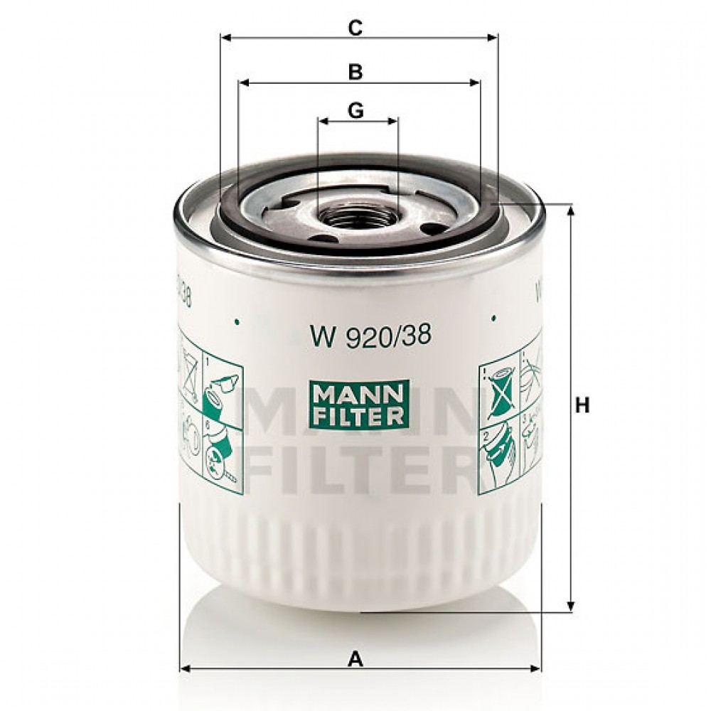 Маслен филтър Mann-Filter W 920/38
