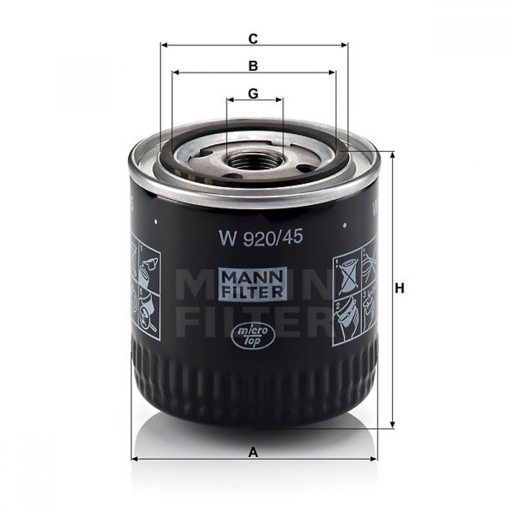 Маслен филтър Mann-Filter W 920/45