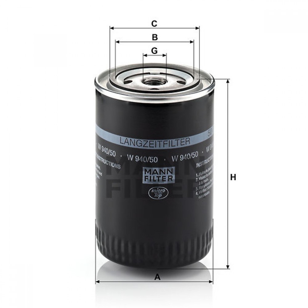 Маслен филтър Mann-Filter W 940/50