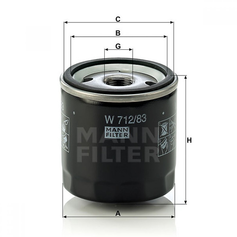 Маслен филтър Mann-Filter W 712/83