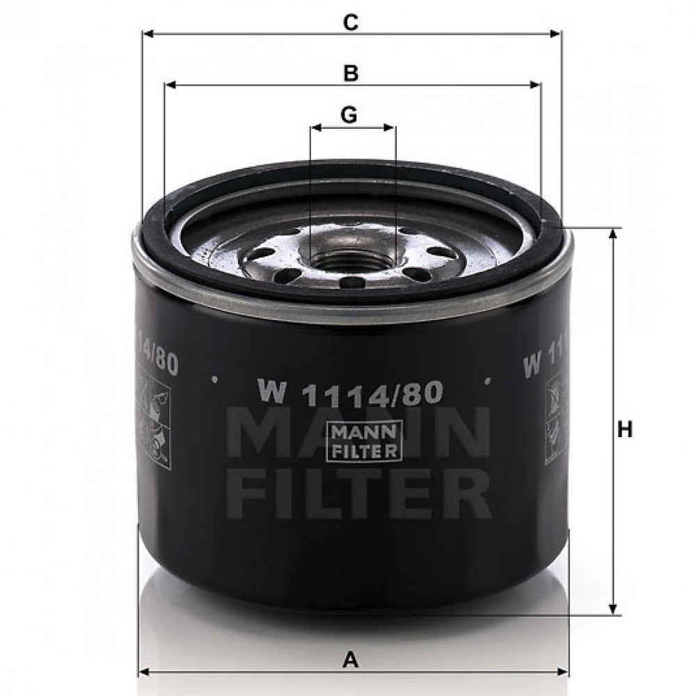Маслен филтър Mann-Filter W 1114/80