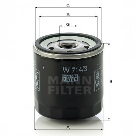 Маслен филтър Mann-Filter W 714/3