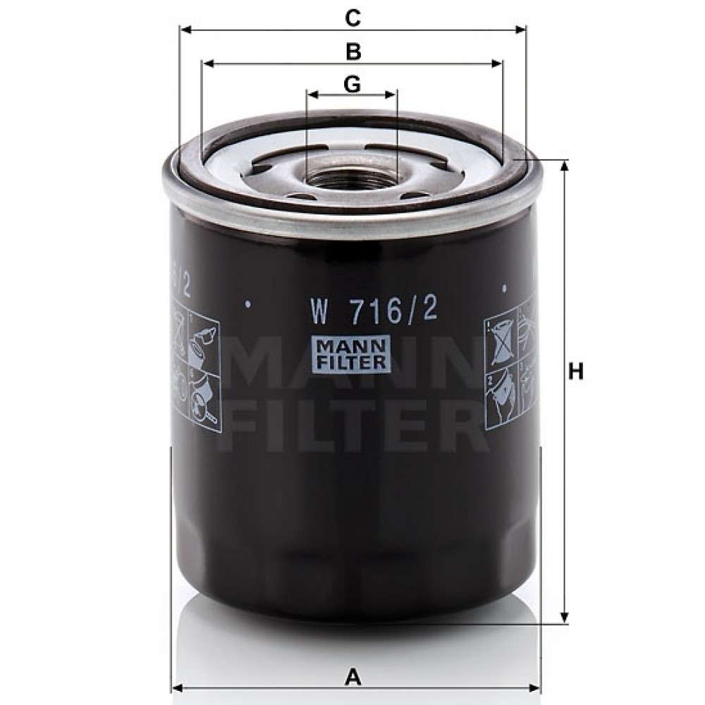 Маслен филтър Mann-Filter W 716/2