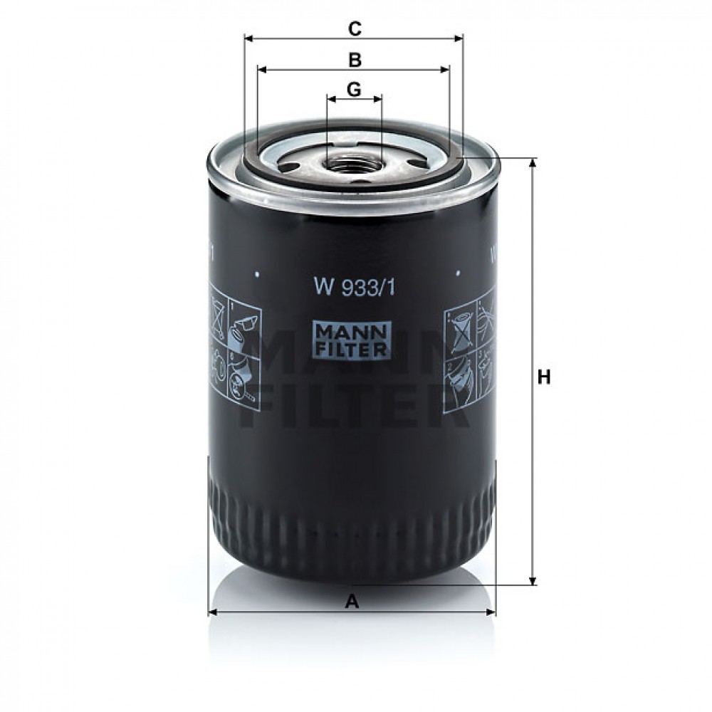 Маслен филтър Mann-Filter W 933/1