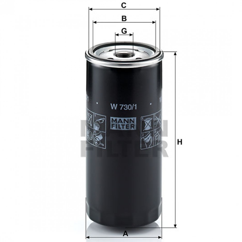 Маслен филтър Mann-Filter W 730/1