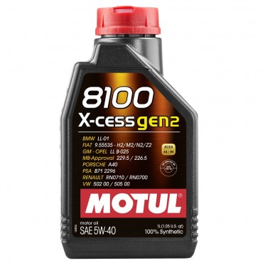 Масло Motul 8100 X-cess Gen2 5W-40 - 1 Литър