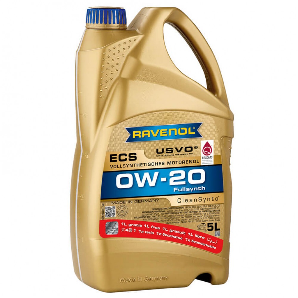 Масло RAVENOL ECS 0W-20 - (4+1 гратис) 5 Литра