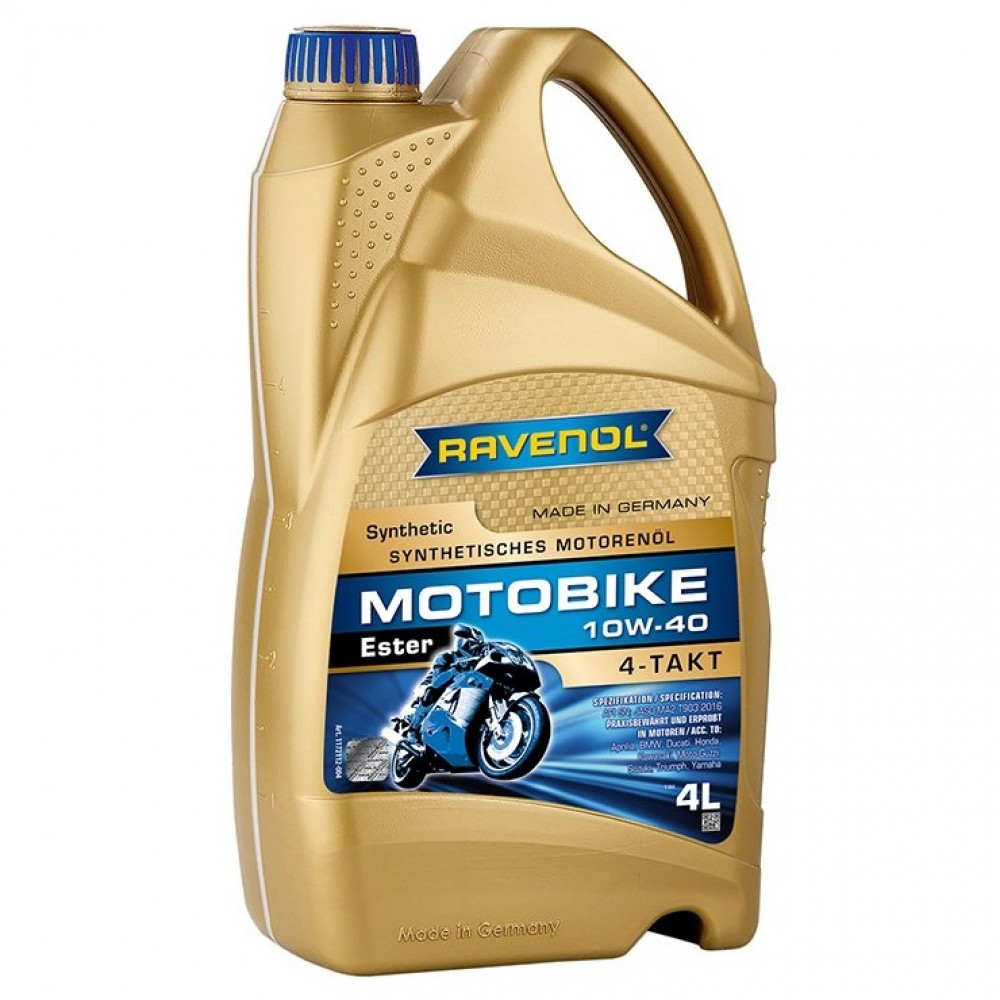 Масло RAVENOL Motobike 4-T Ester 10W-40 - 4 Литра