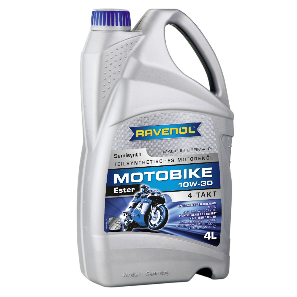 Масло RAVENOL Motobike 4-T Ester 10W-30 - 4 Литра