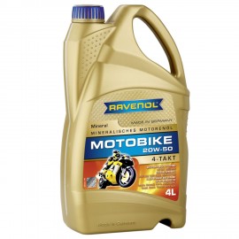 Масло RAVENOL Motobike 4-T Mineral 20W-50 - 4 Литра